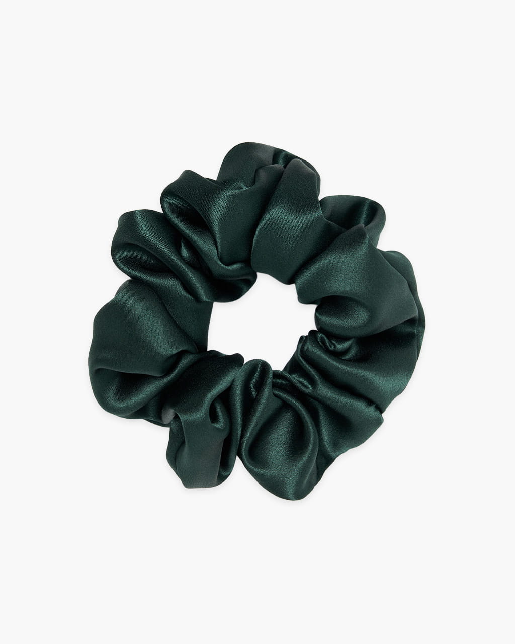 Scrunchie jedwabna – butelkowa zieleń