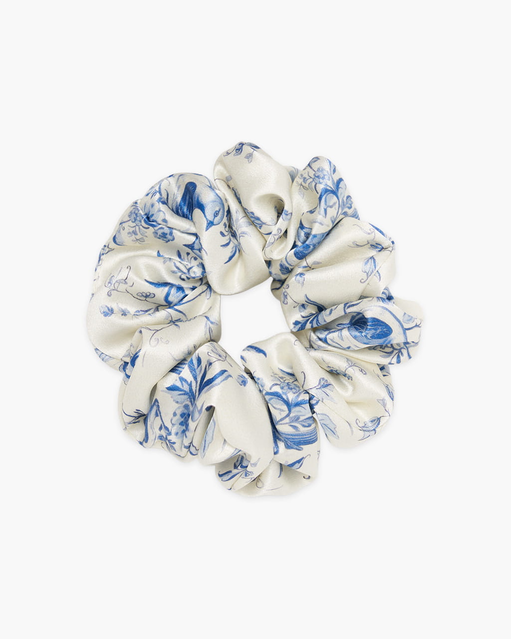 Scrunchie jedwabna – toile de jouy