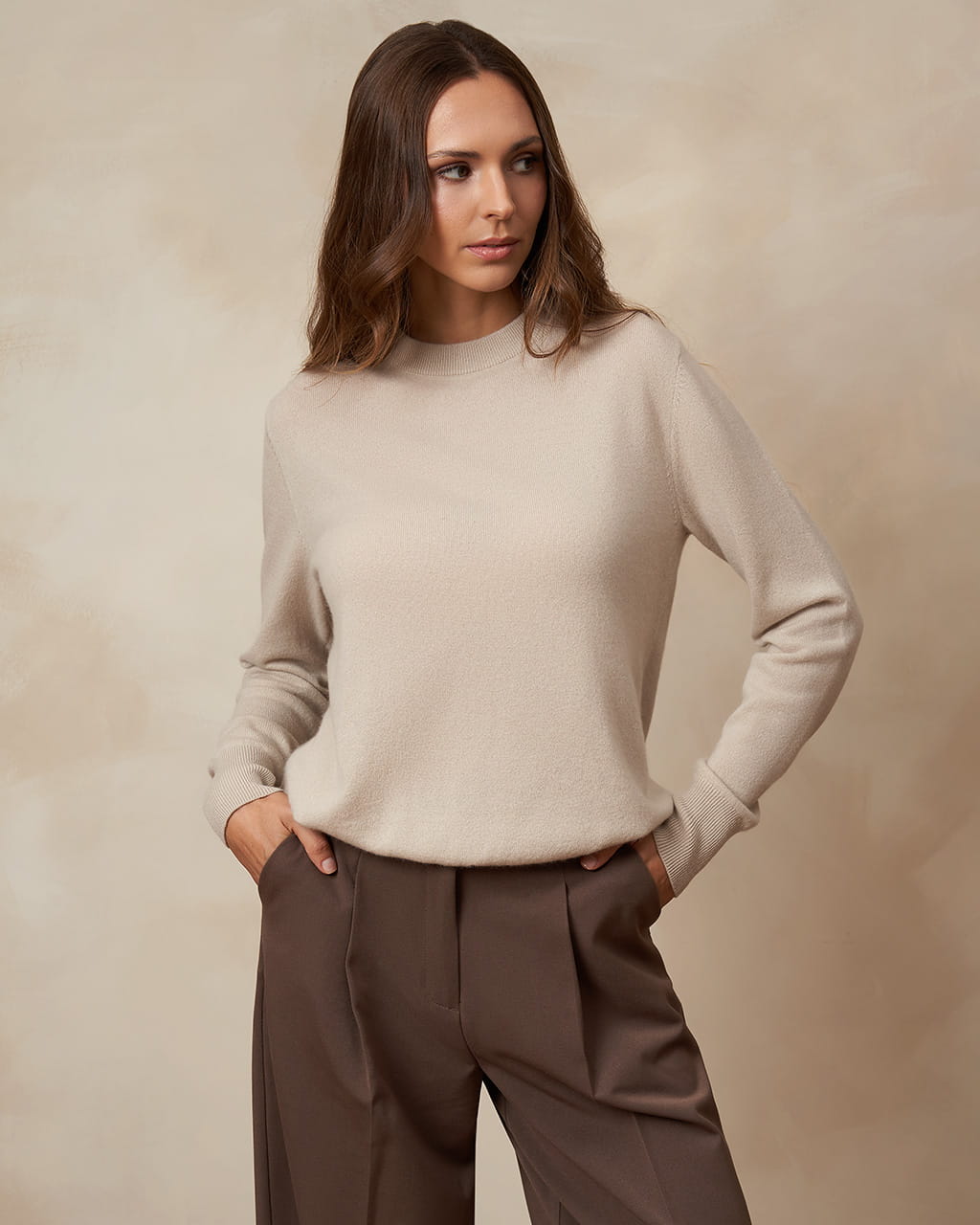 Kaszmirowy sweter - jasny beż