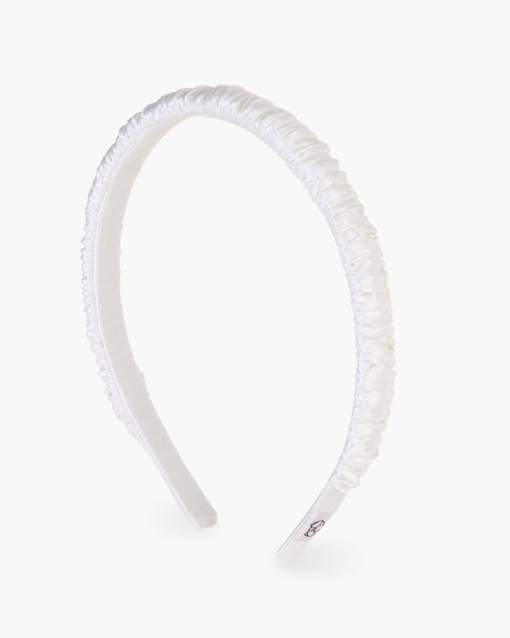Cienka opaska scrunchie z jedwabiu – kość słoniowa